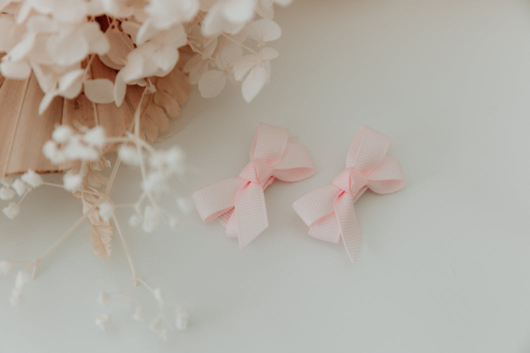 Baby Pink Mini Grosgrain Snap Clips